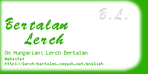 bertalan lerch business card